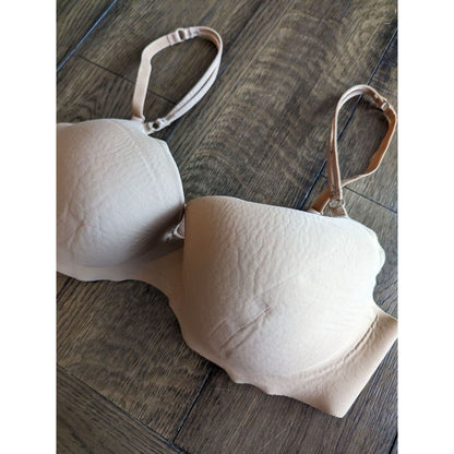 Wacoal 85380 38C Beige Smooth Tagless No Seams Split Strap UW T-Shirt Bra