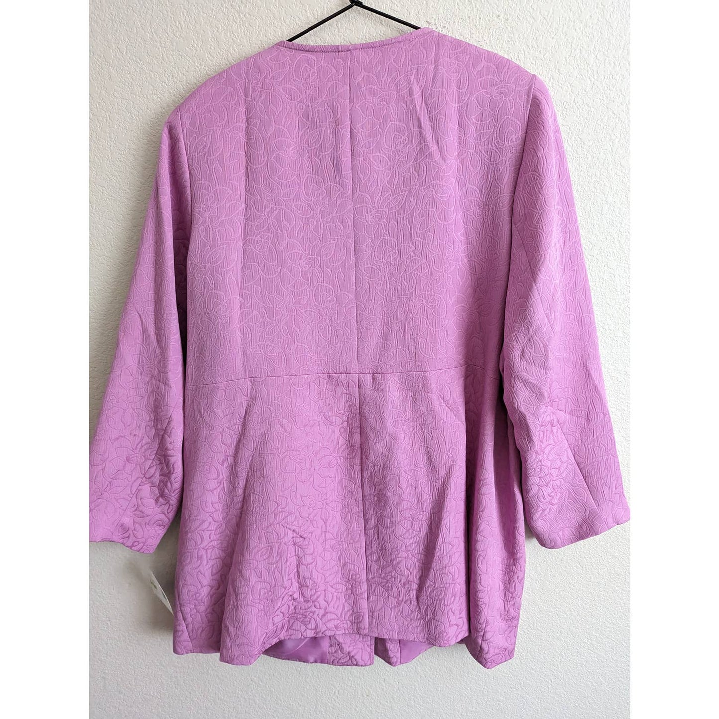 Sag Harbor Woman Sz 18W Knee Length Quilted Button Up Jacket Light Purple NEW