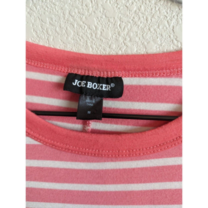 Vintage 1990s Joe Boxer Womens Sz M Short Sleeve Mini Dress Pink White Striped