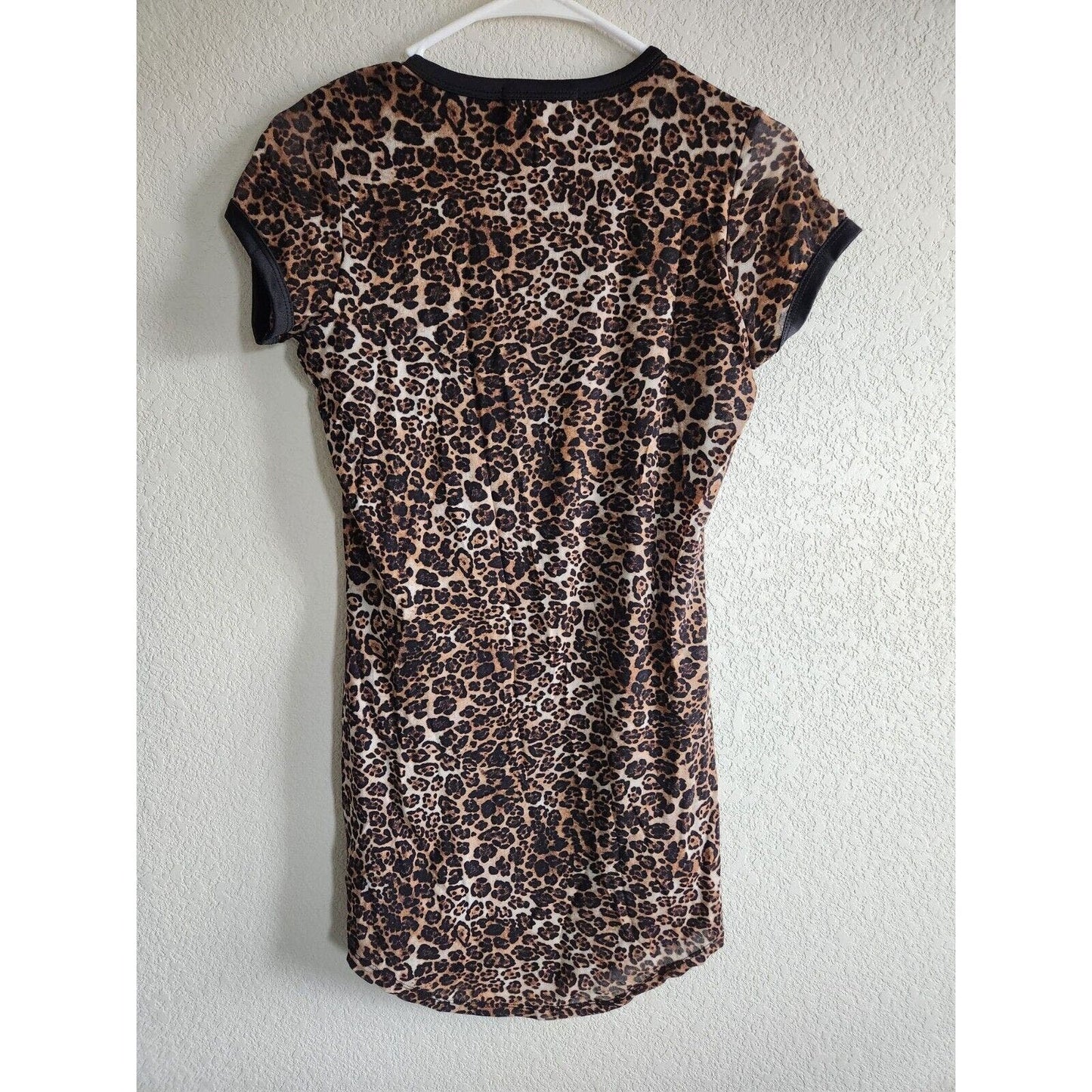 Vintage Y2K No Comment LA Womens Sz M Mini Dress Leopard Animal Print