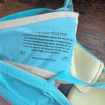 Maidenform Womens Sz 34C Bright Blue T Shirt Bra Style 10934