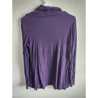 Coldwater Creek Womens Sz XS Open Front Cardigan Sweater Dark Purple