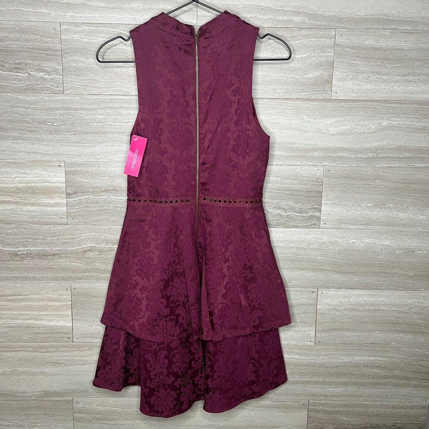 Xhilaration Juniors Sz S Fit and Flare Dress Ruby Rose Tiered NEW