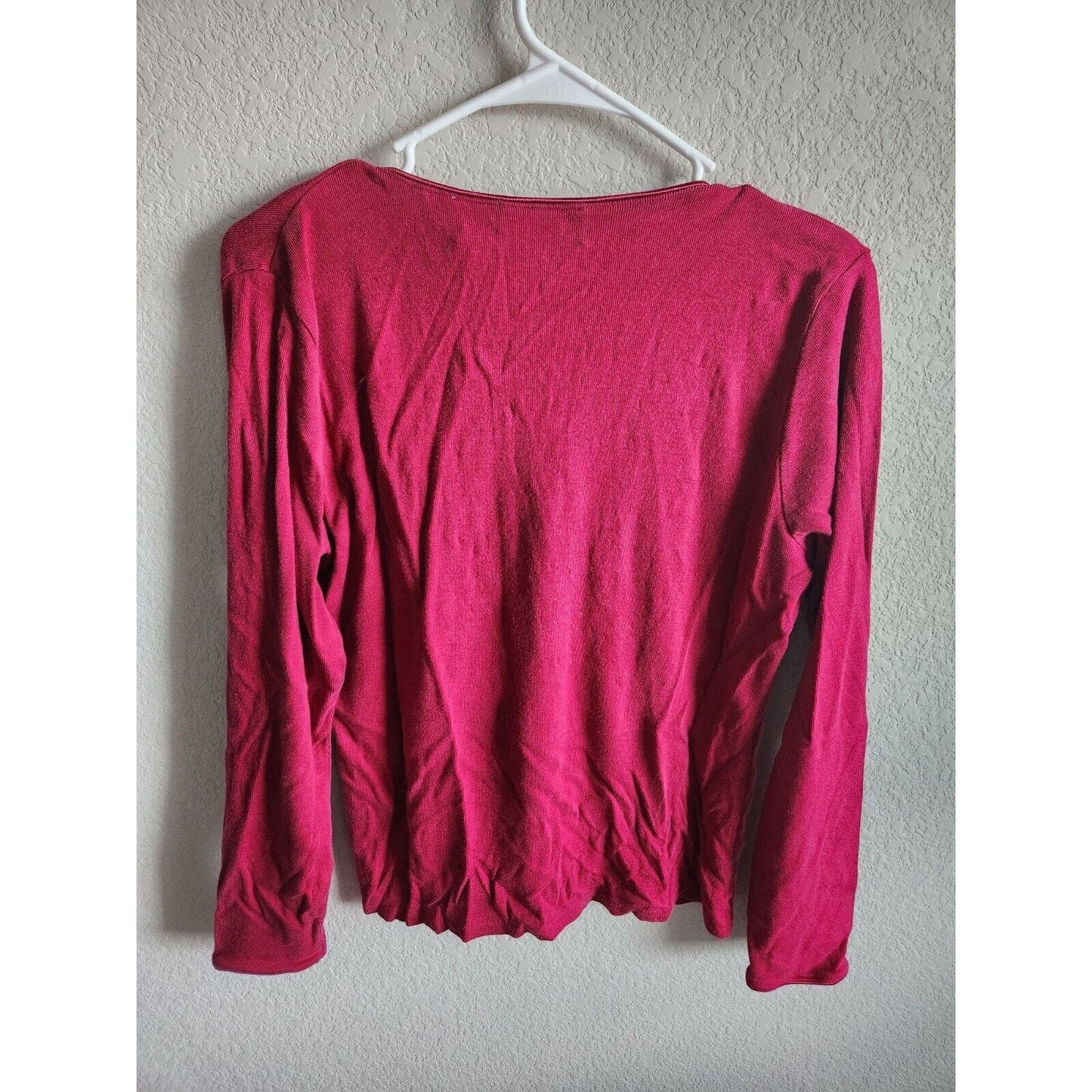 Vintage Worthington Womens Sz L Lightweight Cardigan Sweater Red