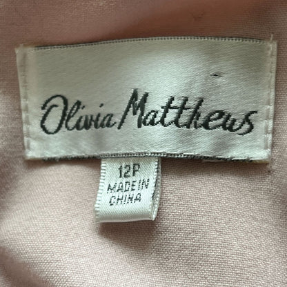 Vintage Olivia Matthews Womens Sz 12P Petite Purple Bow Front Mod Dress