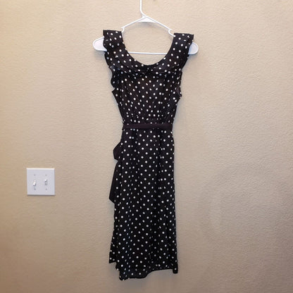 Oh Baby Motherhood Maternity M Knee Length Black and White Polka Dot Dress