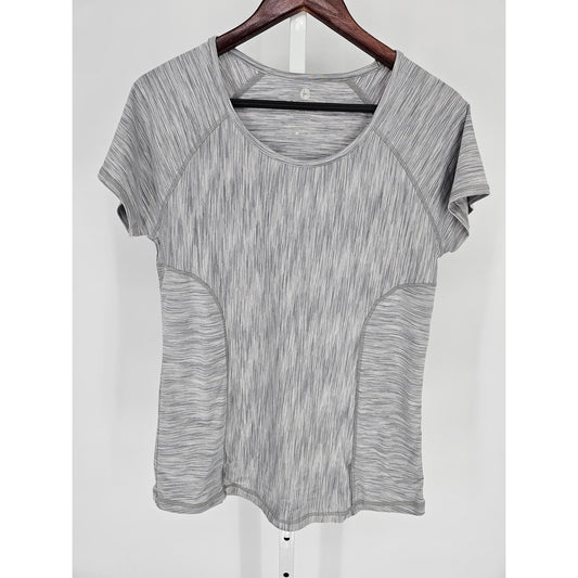 90 Degree by Reflex Womens Sz L Short Sleeve Heather Gray Athletic T Shirt