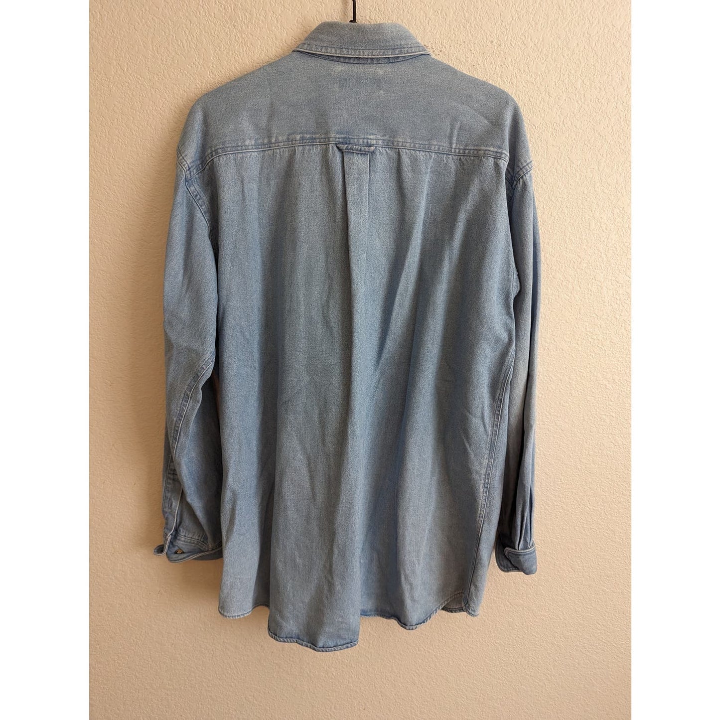 Vintage Jonathan Martin Womens Sz L Long Sleeve Button Down Denim Shirt Blue