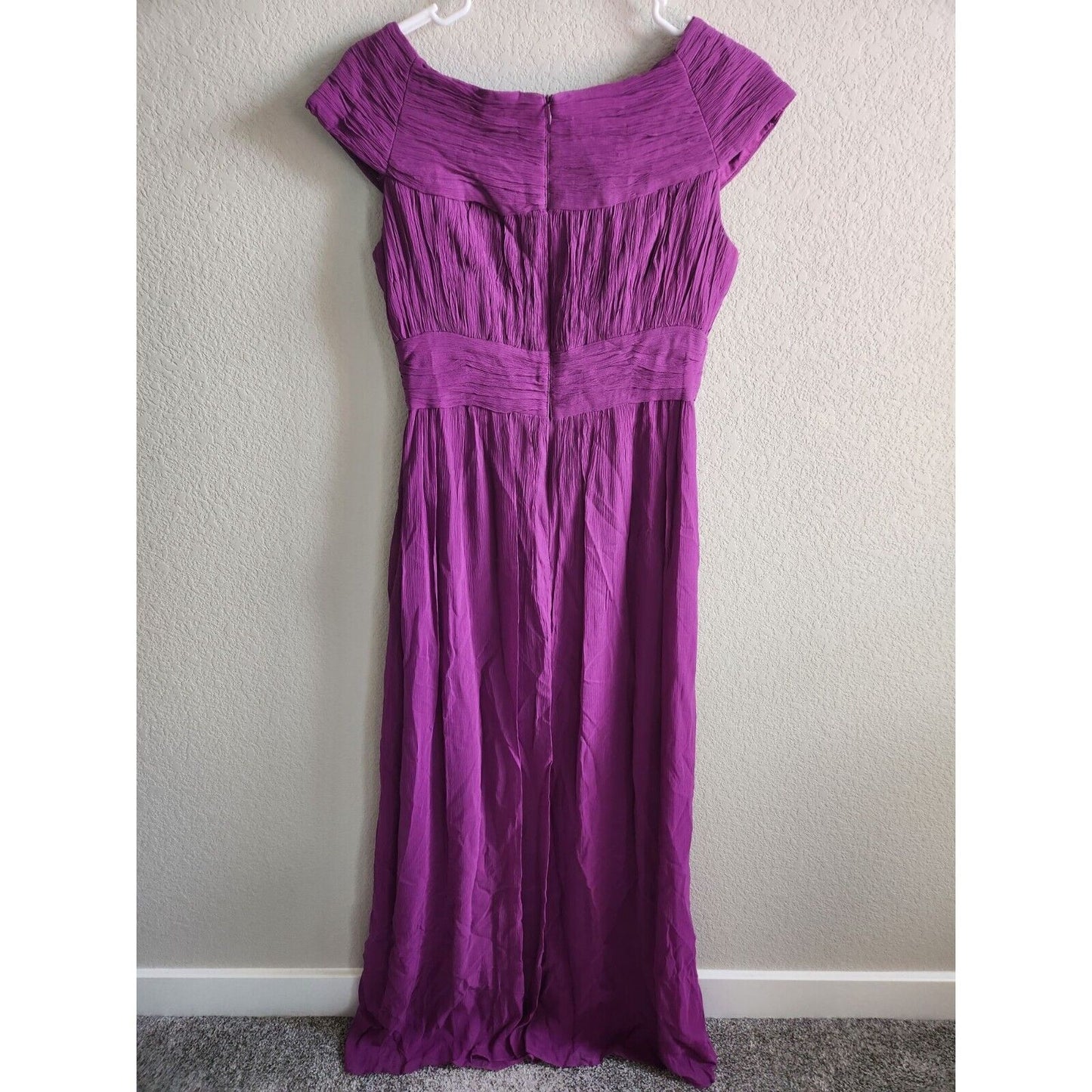 Donna Ricco Womens Sz 6 Formal Maxi Dress Purple Off Shoulder Rhinestones
