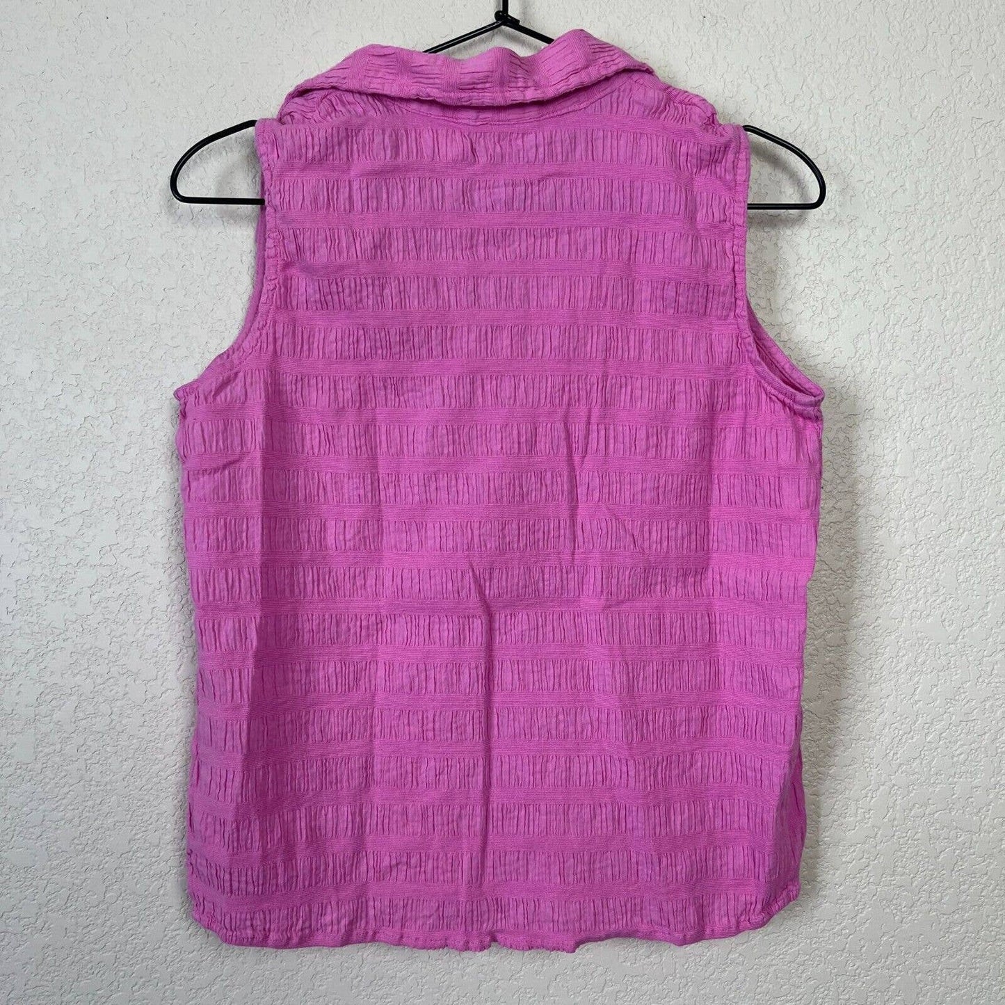 St Johns Bay Womens Sz M Sleeveless Blouse Collared Purple Vintage