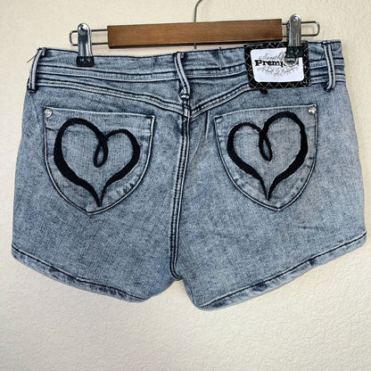 Southpole Premium Juniors Sz 11 Jean Shorts Heart Pockets