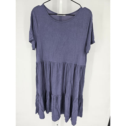 Levaca Womens Sz XL Short Sleeve Knee Length Dress Light Slate Blue