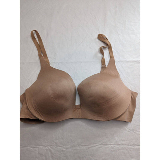 Victorias Secret Sz 34D Sujetador Push Up Clásico Color Beige Sólido