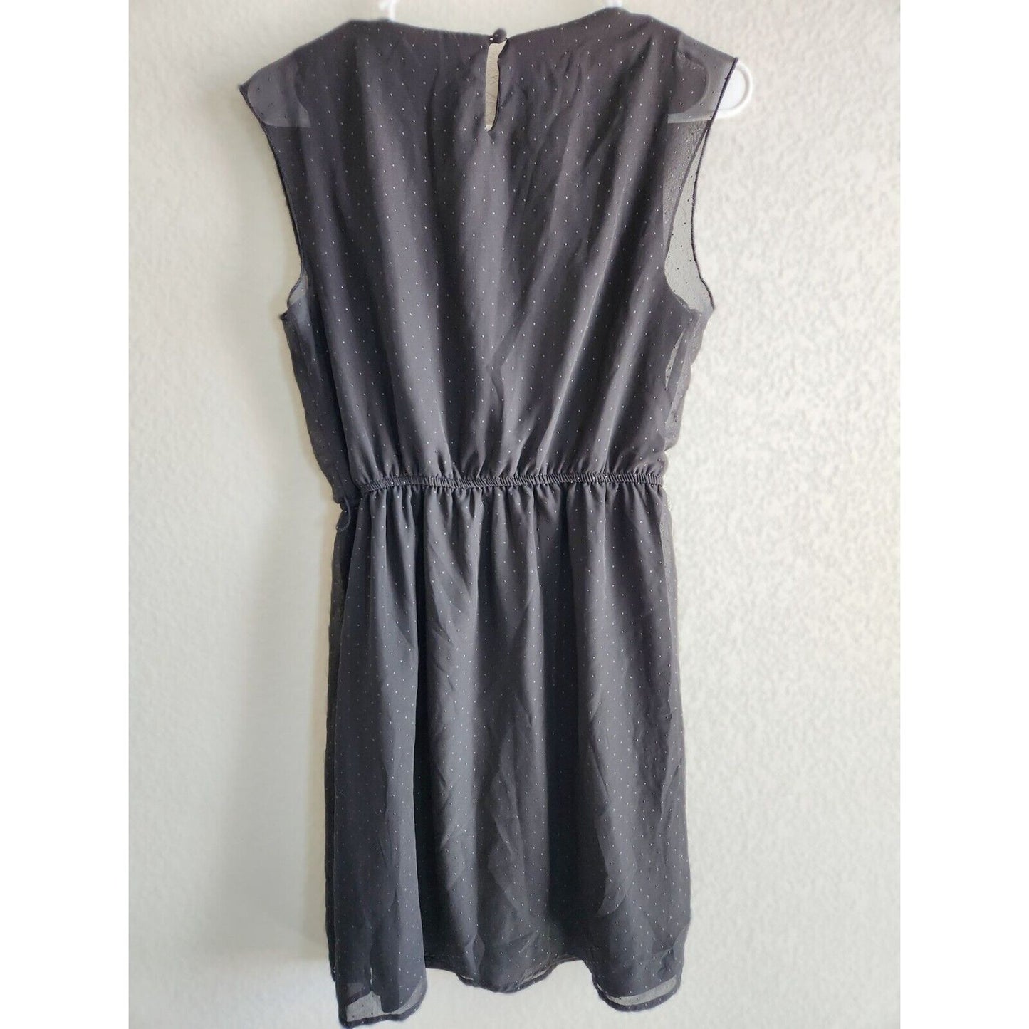 Emma & Michele Sz 6 Black and White Polka Dot Dress Knee Length Ruffled