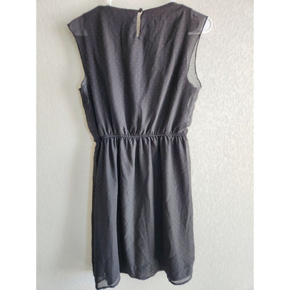 Emma & Michele Sz 6 Black and White Polka Dot Dress Knee Length Ruffled