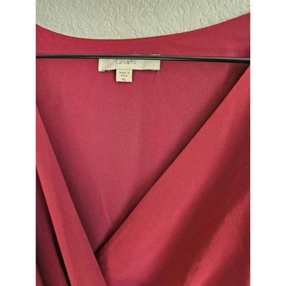 Lark & Ro Womens Sz XL Midi Length Long Sleeve Sheath Dress Dark Red Holiday