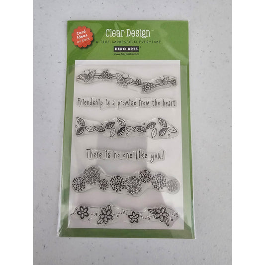 Hero Arts Clear Rubber Stamp Set Friendship Is A Promise Floral Borders