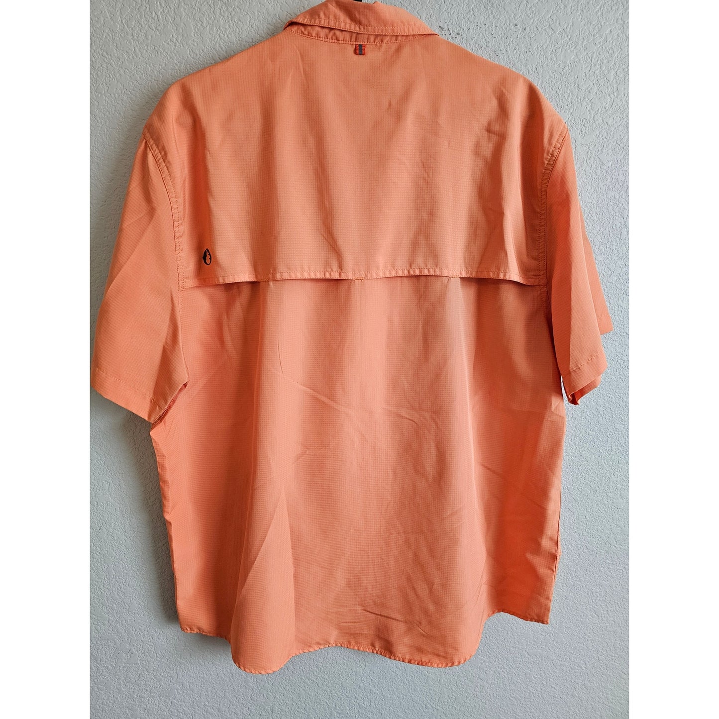 American Outdoorsman Mens Sz XL Short Sleeve Vented Fishing Shirt Light Orange