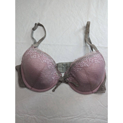 Simply Vera Wang Womens Sz 36C T Shirt Bra Light Pink Gray Lace