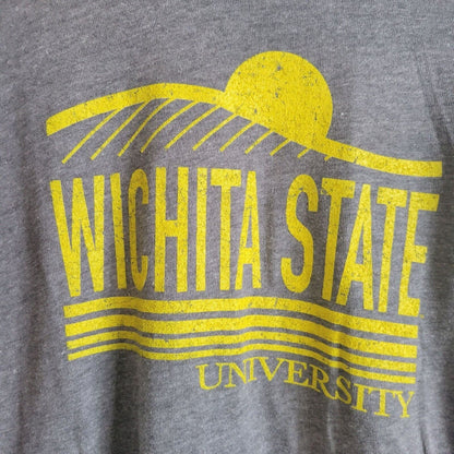 Wichita State University Womens Sz L Long Sleeve T Shirt Gray by Alma Mater