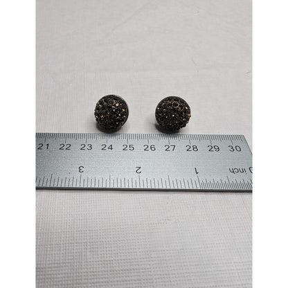 Vintage 1960s Mimco Stud Earrings Sterling Gold Stone Circkle