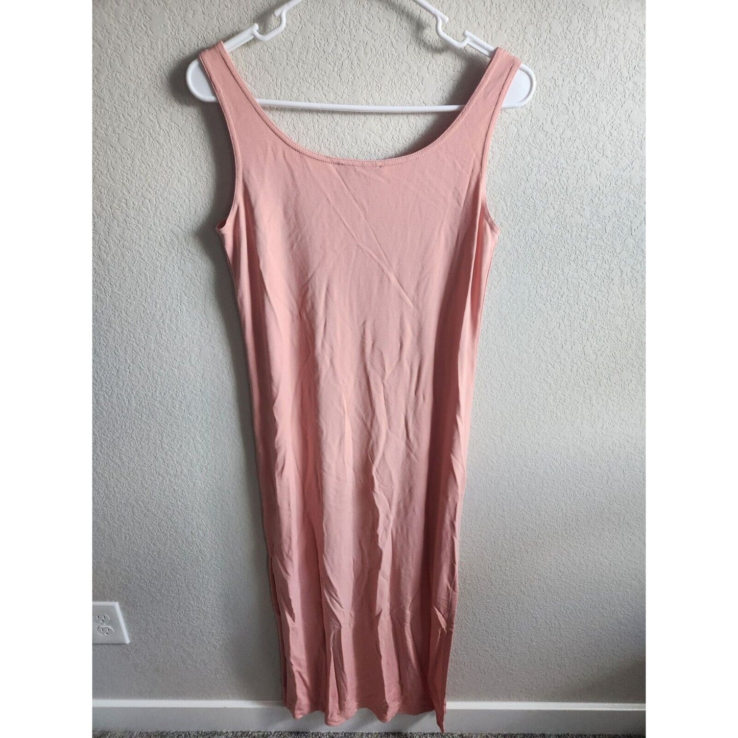 Vintage Finity Naturals Womens Sz M Sleeveless Maxi Shirt Dress Light Pink