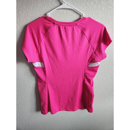 Reebok Womens Sz S Loose Fit Athletic T Shirt Bright Pink White