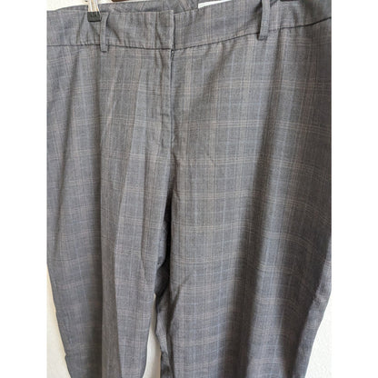 Doc & Amelia by Cintas Womens Sz 24W Slim Leg Dress Pants Gray Plaid