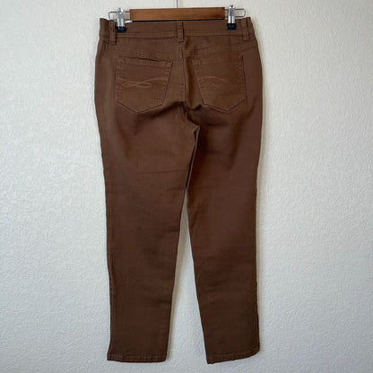 Style & Co Petite 6P Slim Leg Jeans Brown Straight Leg
