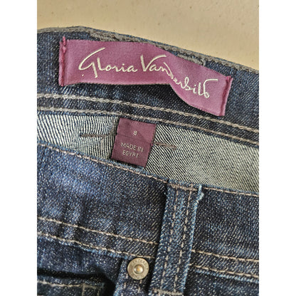 Gloria Vanderbilt Womens Sz 8 Amanda Capri Dark Wash Blue Jeans