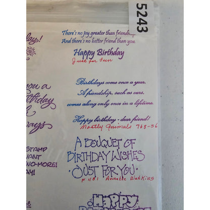 Lot of Unmounted Rubber Stamps Retired Hero arts Happy Birthday Wishes