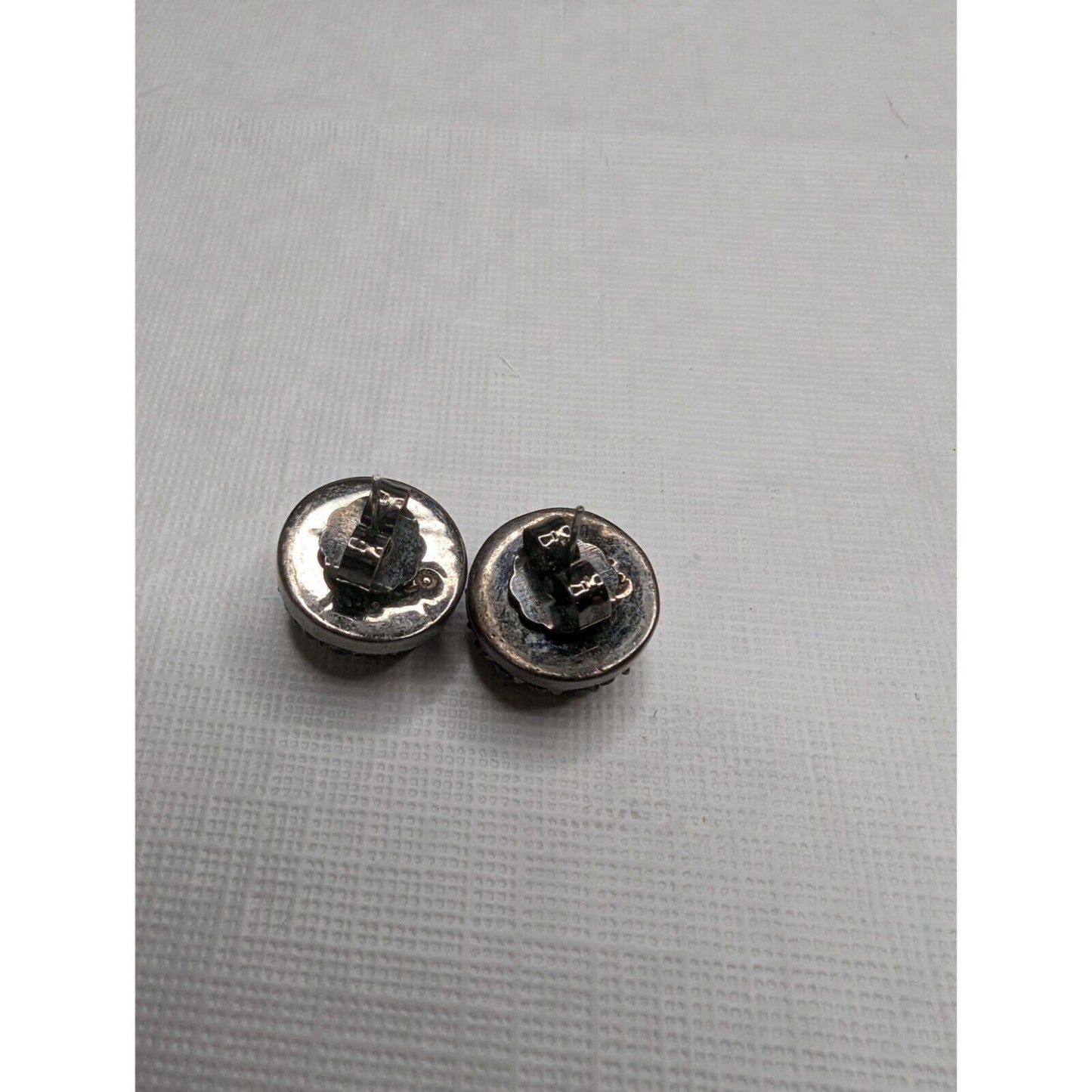 Vintage 1960s Mimco Stud Earrings Sterling Gold Stone Circkle