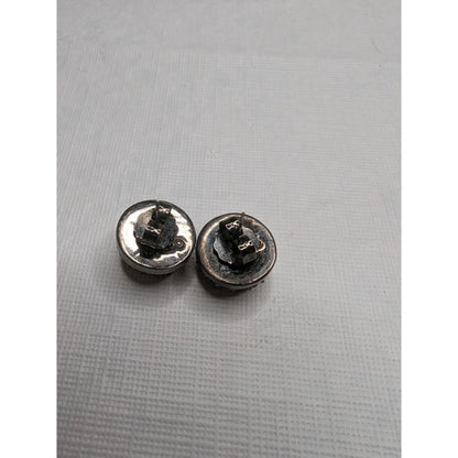 Vintage 1960s Mimco Stud Earrings Sterling Gold Stone Circkle
