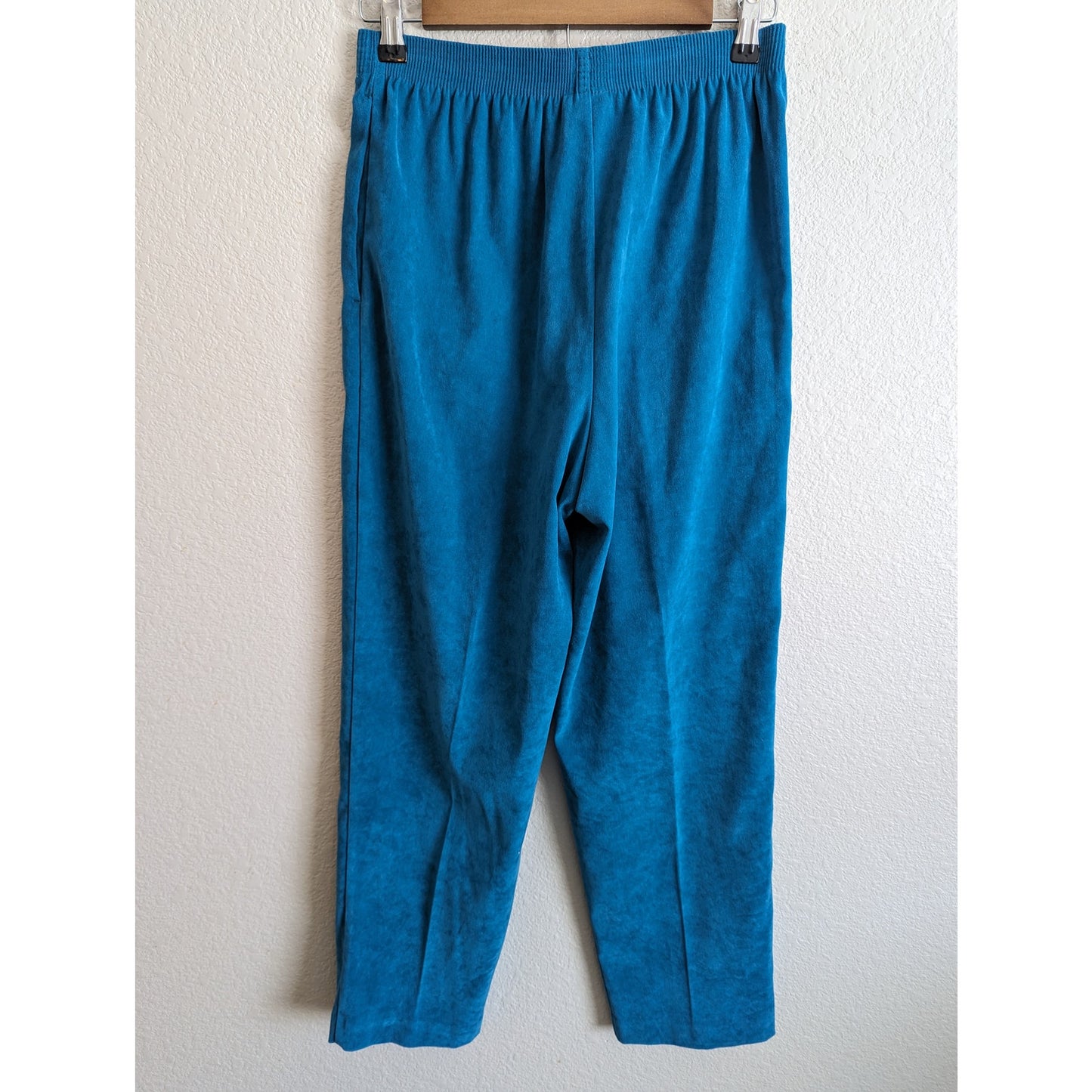 Vintage Allison Daley Sz 8P Petite Pull On Dress Pants Solid Blue
