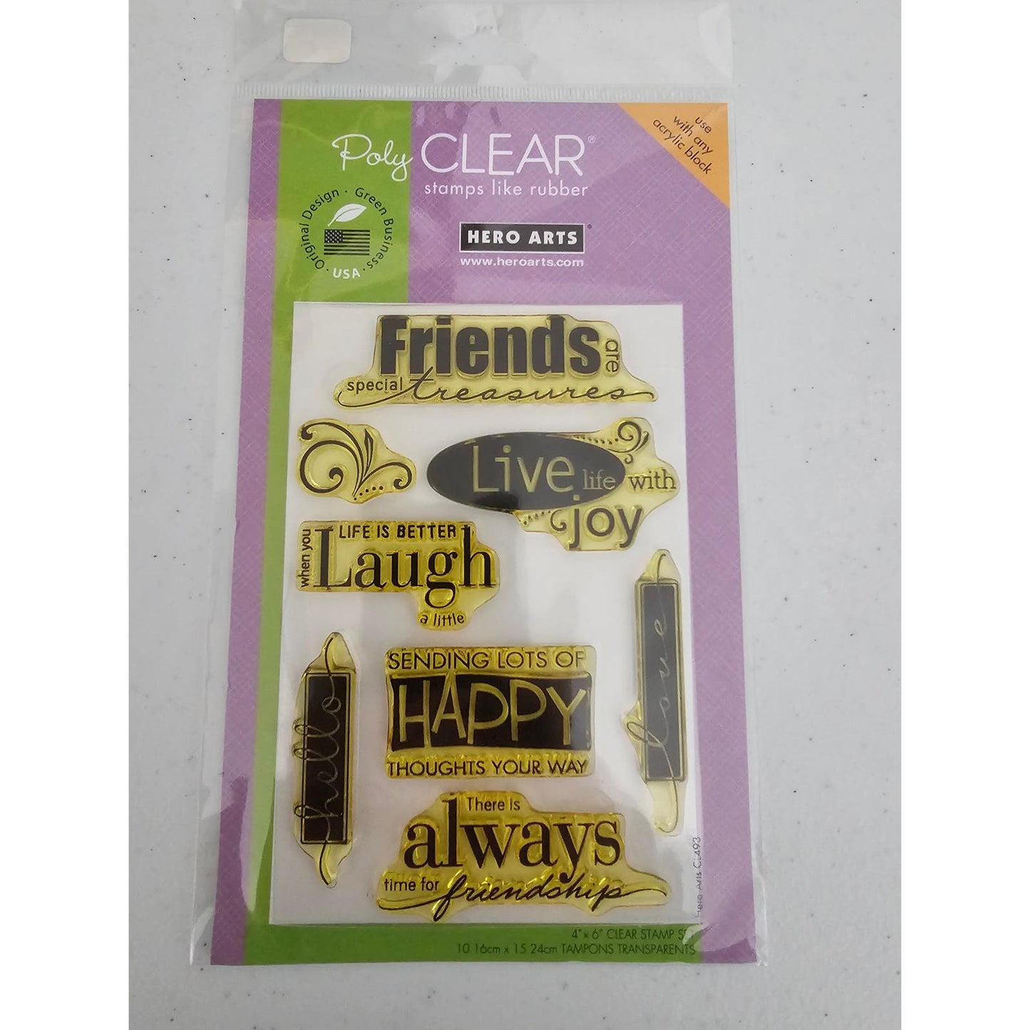 Hero Arts Poly Clear Stamp Set Live Life Family Phrases