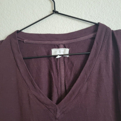 Lou & Grey Womens Sz S Long Sleeve V Neck T Shirt Dark Purple