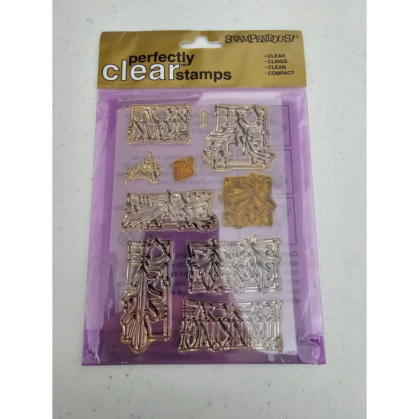 Stampendous Perfectly Clear Rubber Stamp Set Glasswork Leaves