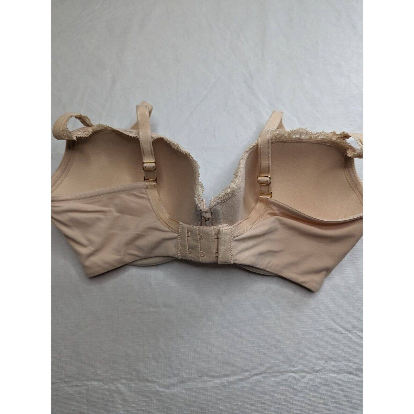 Soma Mujeres Sz 34DD Braceable Push Up Encaje Trim Bra Beige Claro