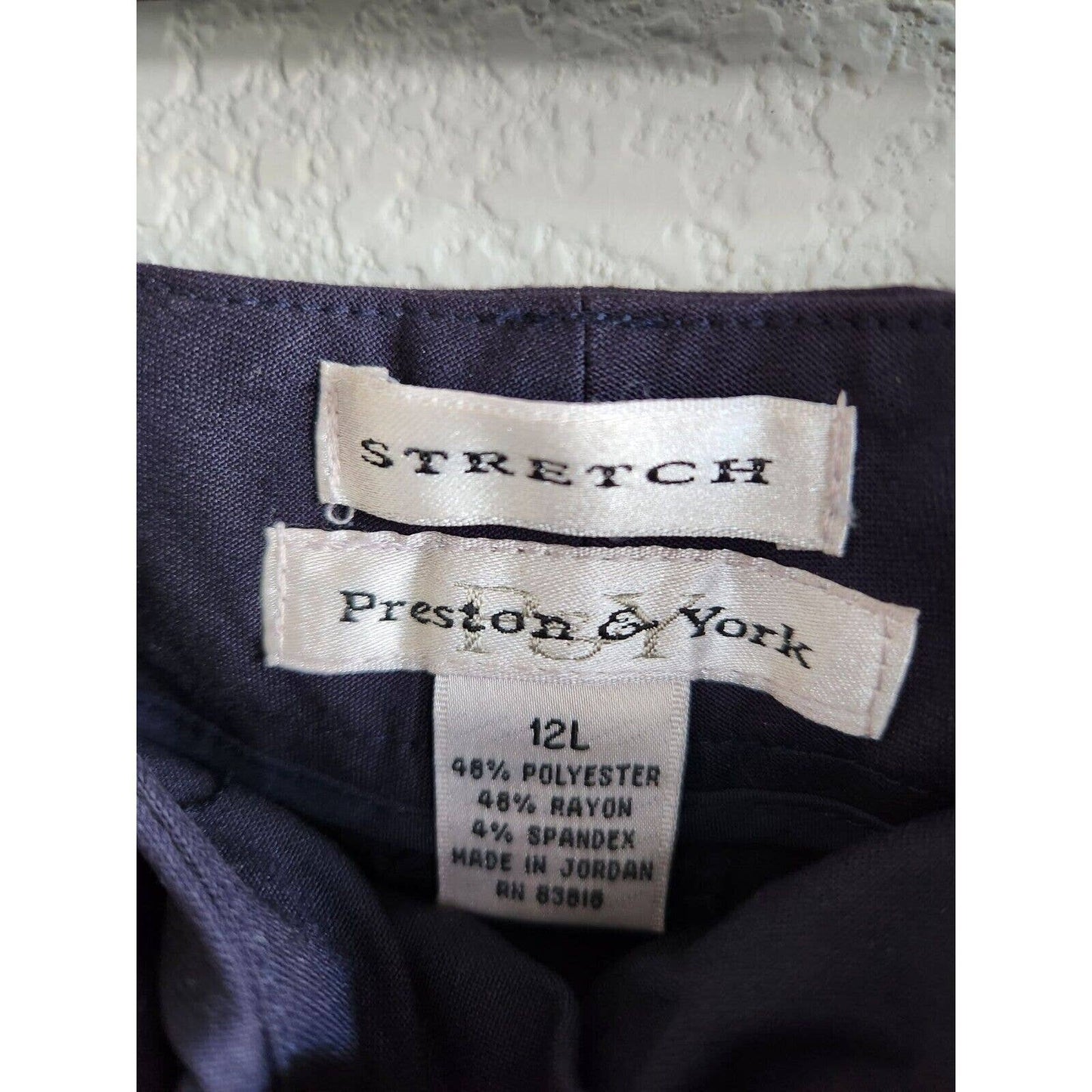 Preston & York Womens Sz 12L Long Cantrell Fit Dress Pants Navy Blue NEW