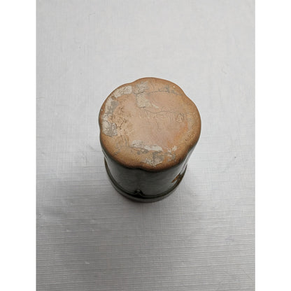 Vintage Mid Century Frankoma Pottery Dark Green 3" Tall Drinking Glass