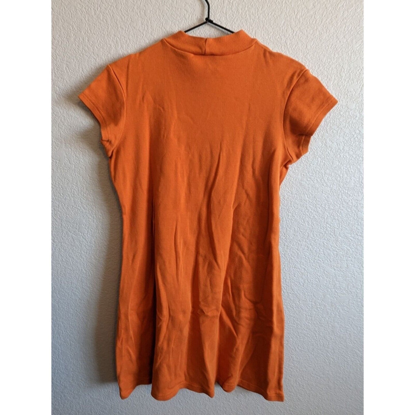 Vintage Moda International Womens Sz L Rust Orange Ribbed Short Sleeve Top