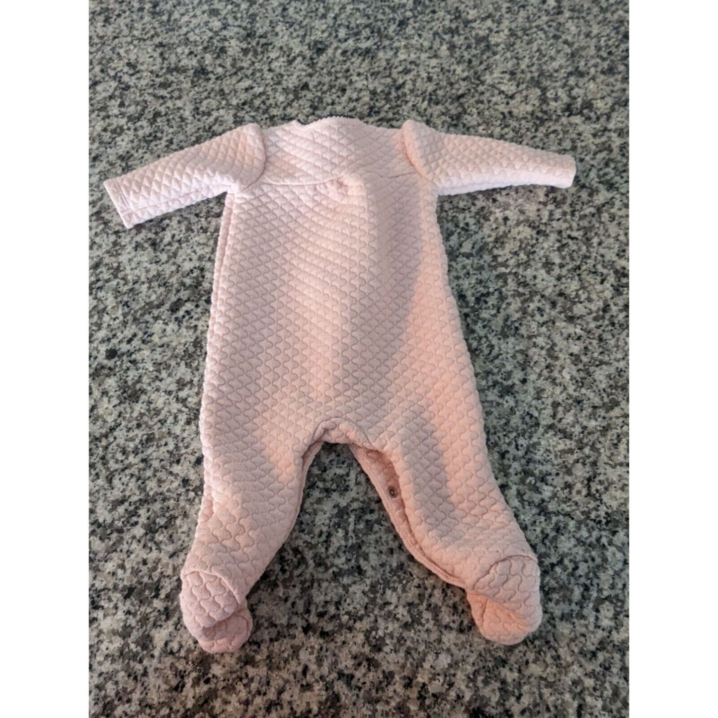 Nanette Lepore Baby Girls Sz 0-3M Light Pink Quilted One Piece Pajama