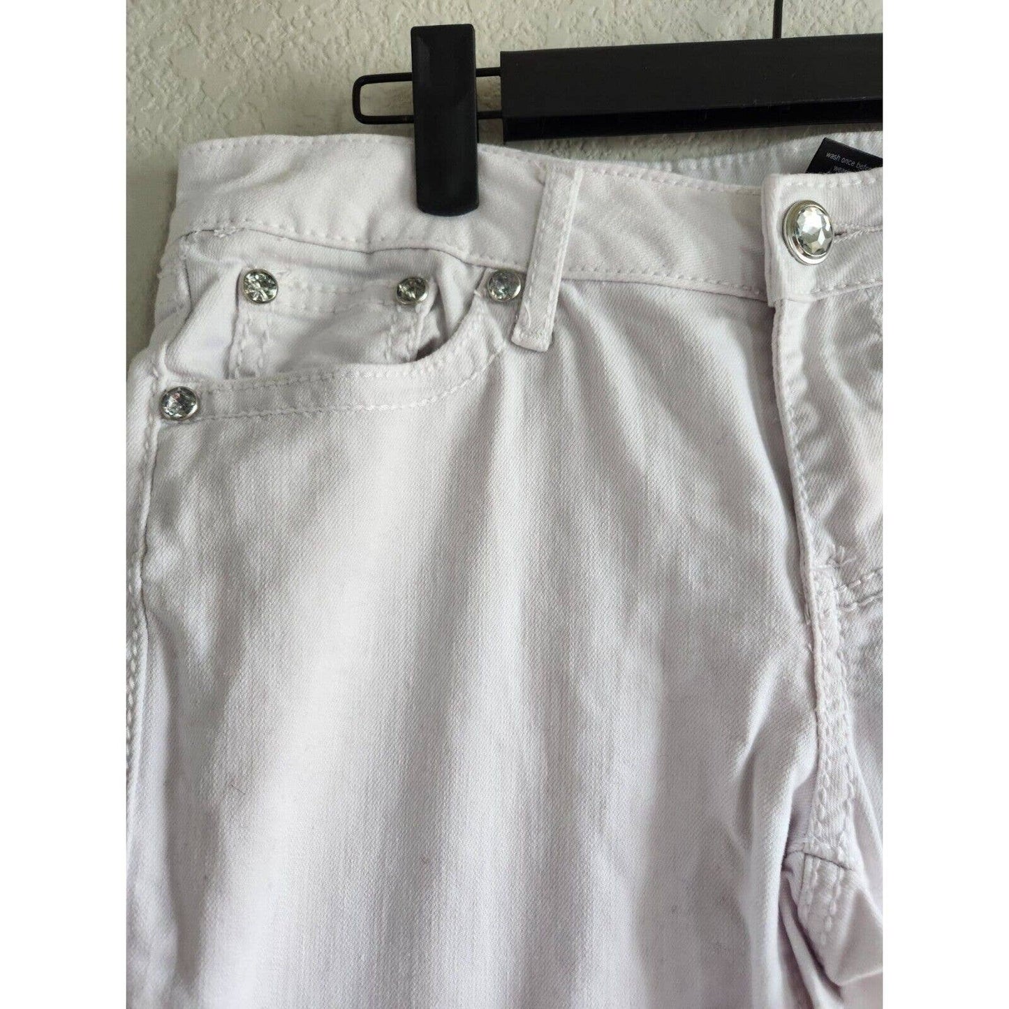 Apt 9 Mujeres Sz 6 Pantalones Capri De Mezclilla Blanco Pierna Recta