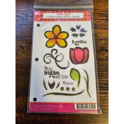 Craft Lounge Cling Rubber stamp Set Spring Sketches Flowers