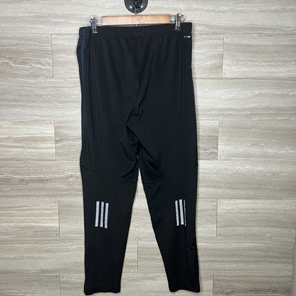 Adidas Mens Sz S Classic Track Pants Black w/ Blue Side Stripe