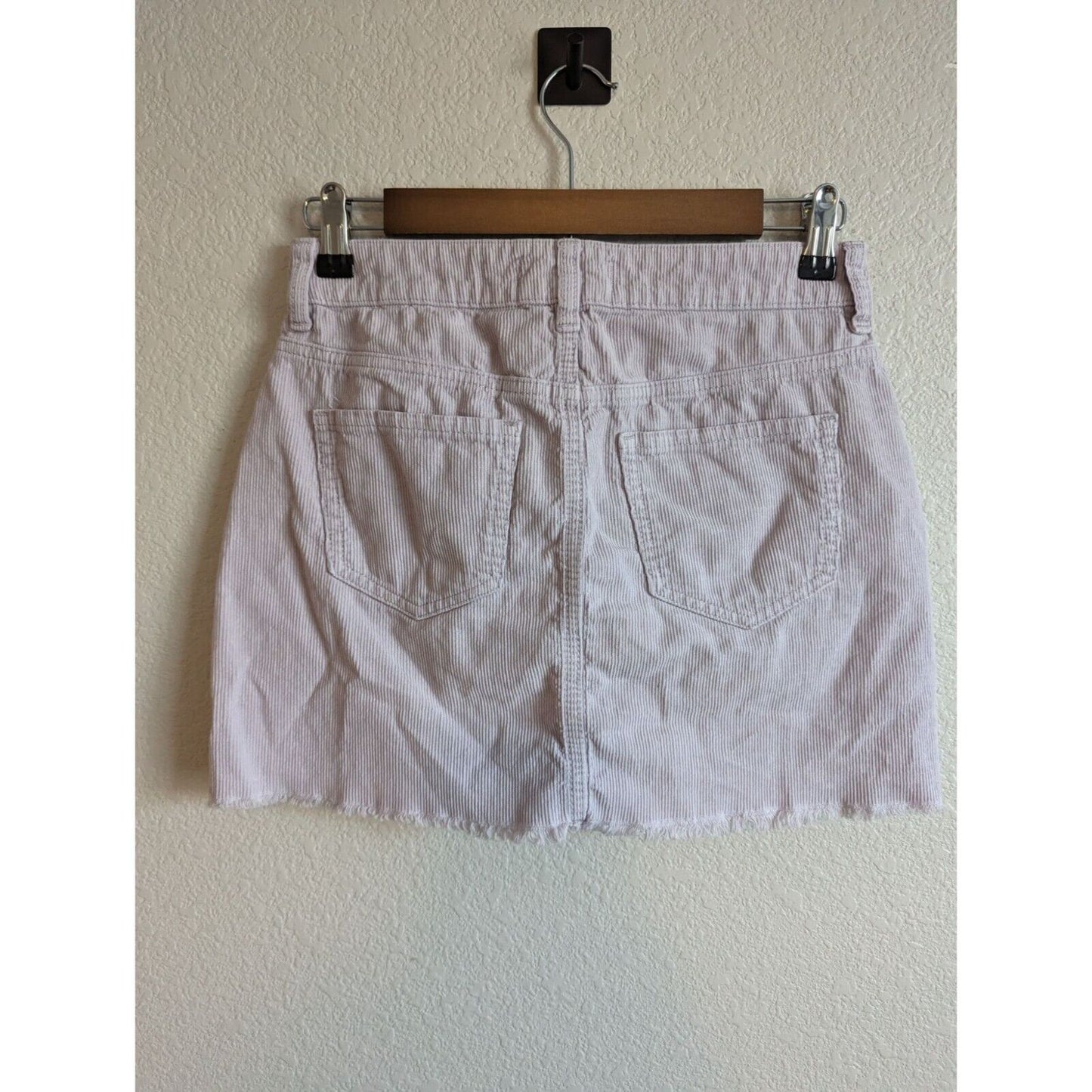 Pacsun Sz 25 Light Purple Corduroy Mini Skirt Frayed Hem