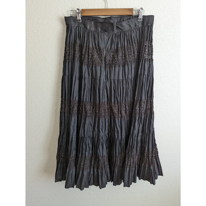 Vintage 1960s Womens Sz M Western Broomskirt Square Dancing Black