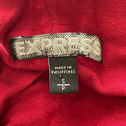 Express Womens Sz S Red Long Sleeve Dress Knit Front Y2K 2000s