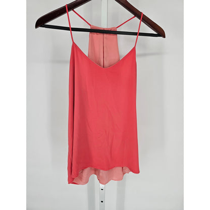 Express Womens Barcelona Reversible Cami Pink Coral Sheer Tank Top Size XS