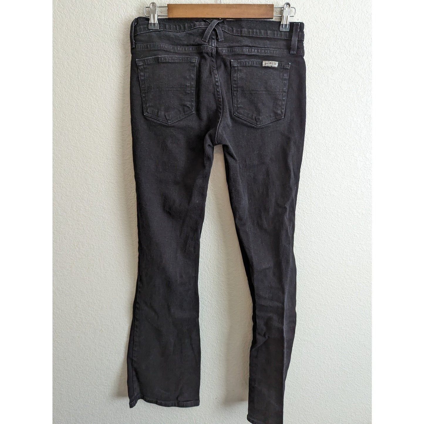 Just USA Juniors Sz 11 Black Flare Leg Jeans Y2K